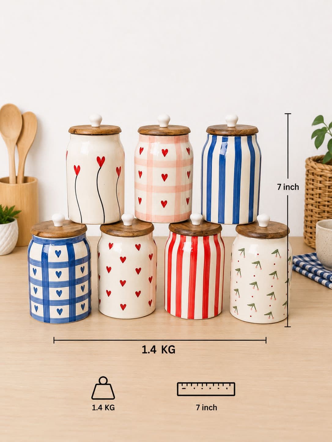 Cottage Print Storage Jar (Large)