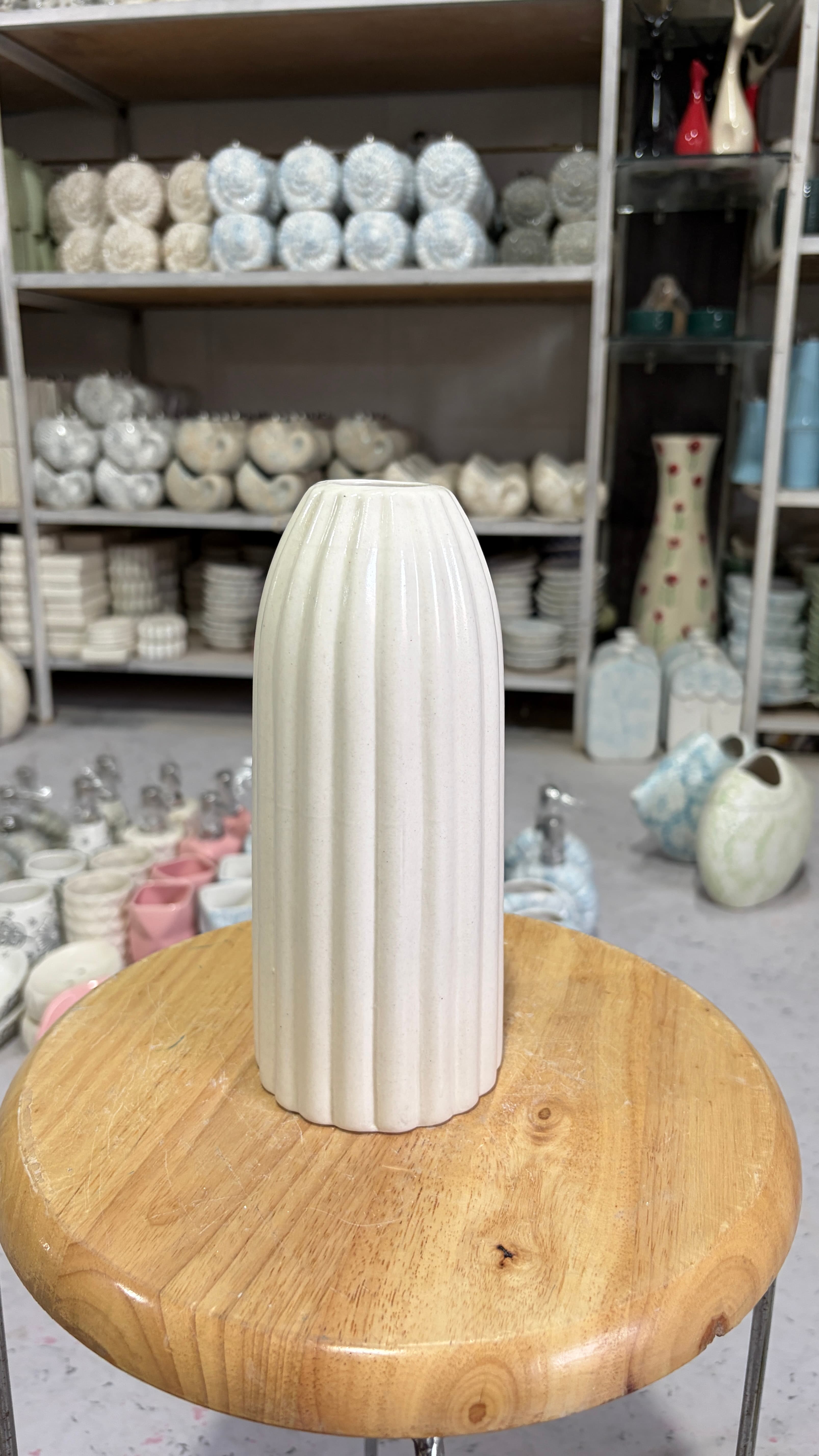 Fluted Ivory Vase