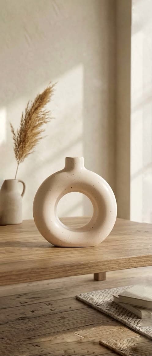 Sand Speckle Donut Vase